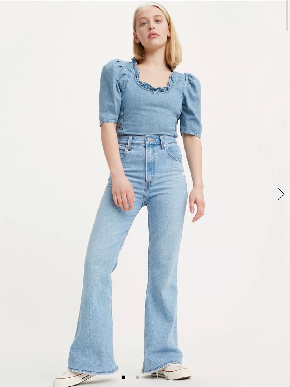 Levi's High-Rise Light Blue Flare Jeans - Women's